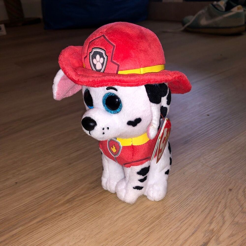 TY BEANIE BOOS 6” PAW PATROL MARSHALL PLUSH NEW W TAGS